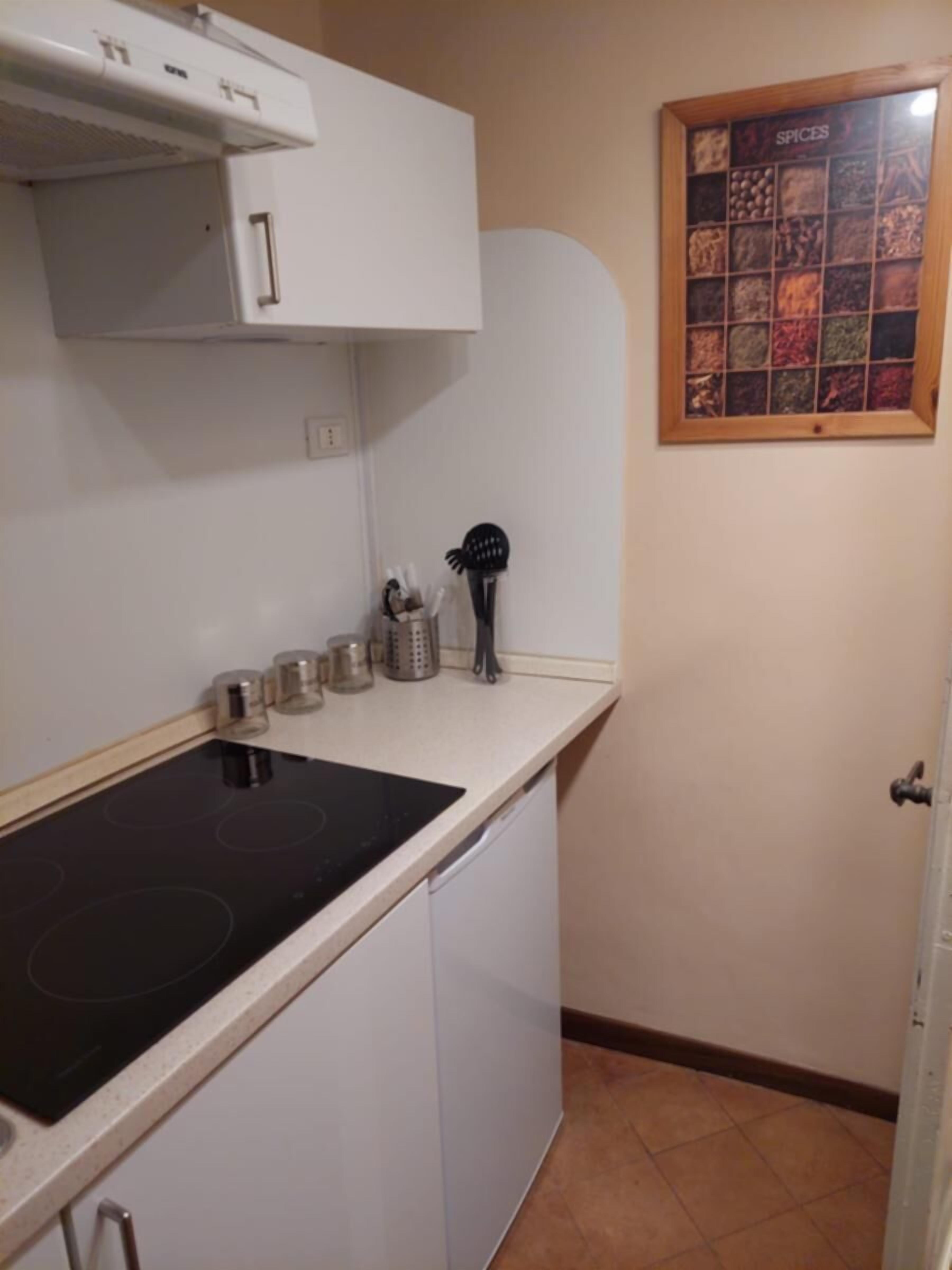 Fridge, oven, stovetop, cookware/dishes/utensils