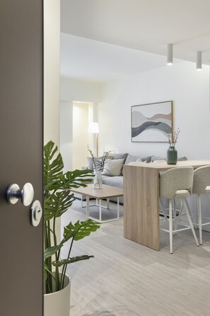 Deluxe Apartment, City View | Living area - Deluxe Apartment in Kallithea  (Kallithea)