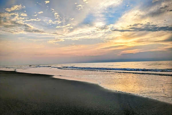 Playa en los alrededores, camastros y toallas de playa