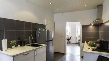 Frigorífico, horno, placa de cocina y lavavajillas