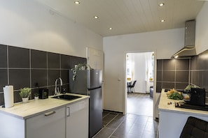 Fridge, oven, stovetop, dishwasher
