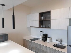 Fridge, oven, cookware/dishes/utensils - Opens Studio Opens Luxury Studio (Tulum)