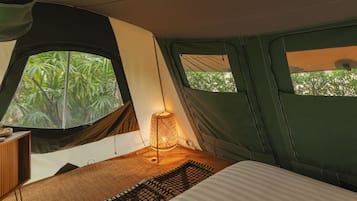 Superior Tent, 1 Queen Bed, Garden View | 1 bedroom, free minibar, in-room safe, individually decorated