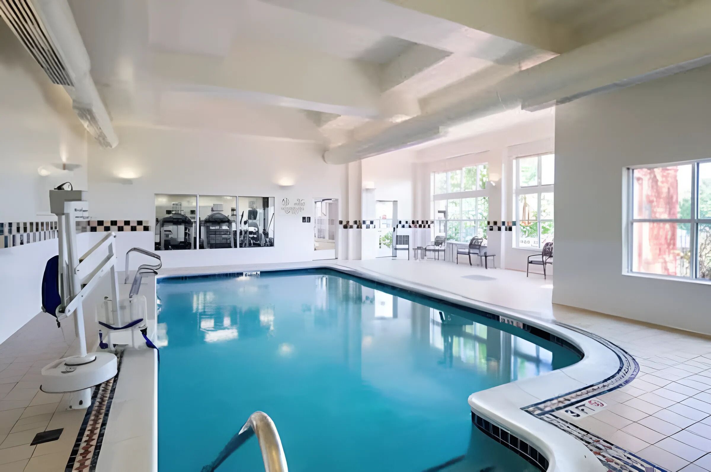 Dive into a serene indoor pool for year-round refreshment.