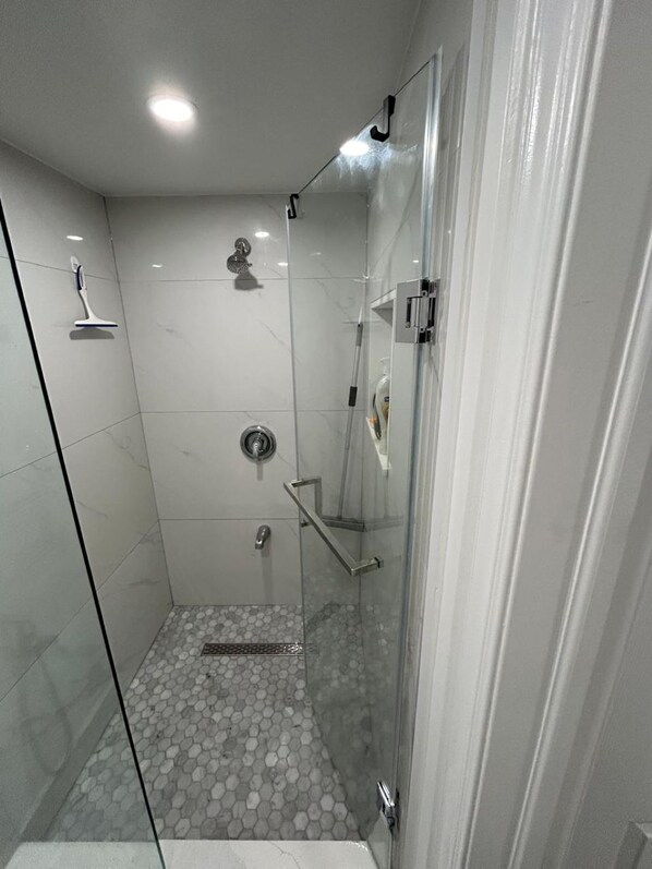 Shower, bidet, toilet paper