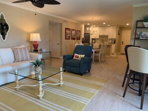 Villa, Multiple Beds, Kitchen, Garden View (922 Cutter Court) | Living area | 50-inch flat-screen TV with cable channels - 922 Cutter Court at The Sea Pines Resort (Hilton Head Island)
