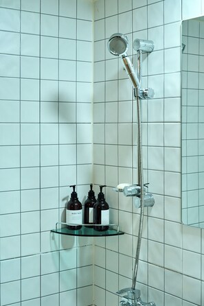 Comfort Room | Bathroom | Shower, rainfall showerhead, hair dryer, bathrobes - Hotel Zen (Seoul)