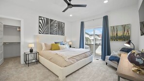 3 bedrooms, desk, iron/ironing board, travel crib