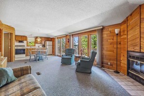 TV, fireplace - Cabin #11 Upstairs Loft 2BR 2BA Timberlane Resort (Park Rapids)