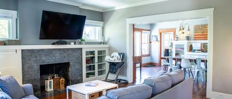 Smart TV, foosball, books