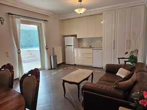 Apartamento, 1 habitación, terraza, vistas al jardín | Zona de estar | Libros