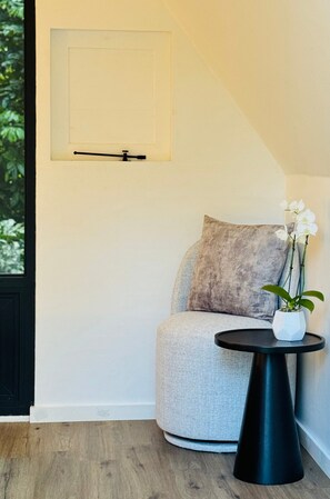 Cabaña panorámica, vista a la colina | Área de sala de estar | Impresora 