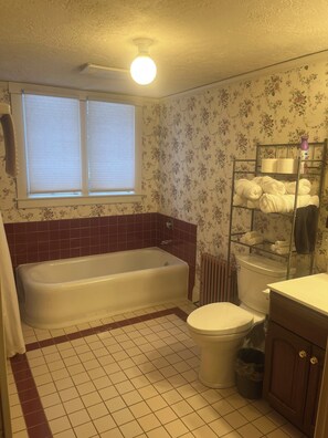 Hair dryer, towels, soap, toilet paper - Lakeview Master Bdrm w/ Porch at Hillside B&B Guests rave: Delicious Breakfast (Wisconsin Dells)