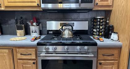 Cozy pet friendly house with a great outdoor space, and fully stocked kitchen.
