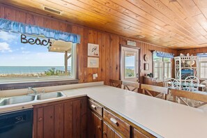 Dining - "Lifesaver" is a 2 Bedroom, 1 Bathroom, Oceanfront Home! (Holden Beach)