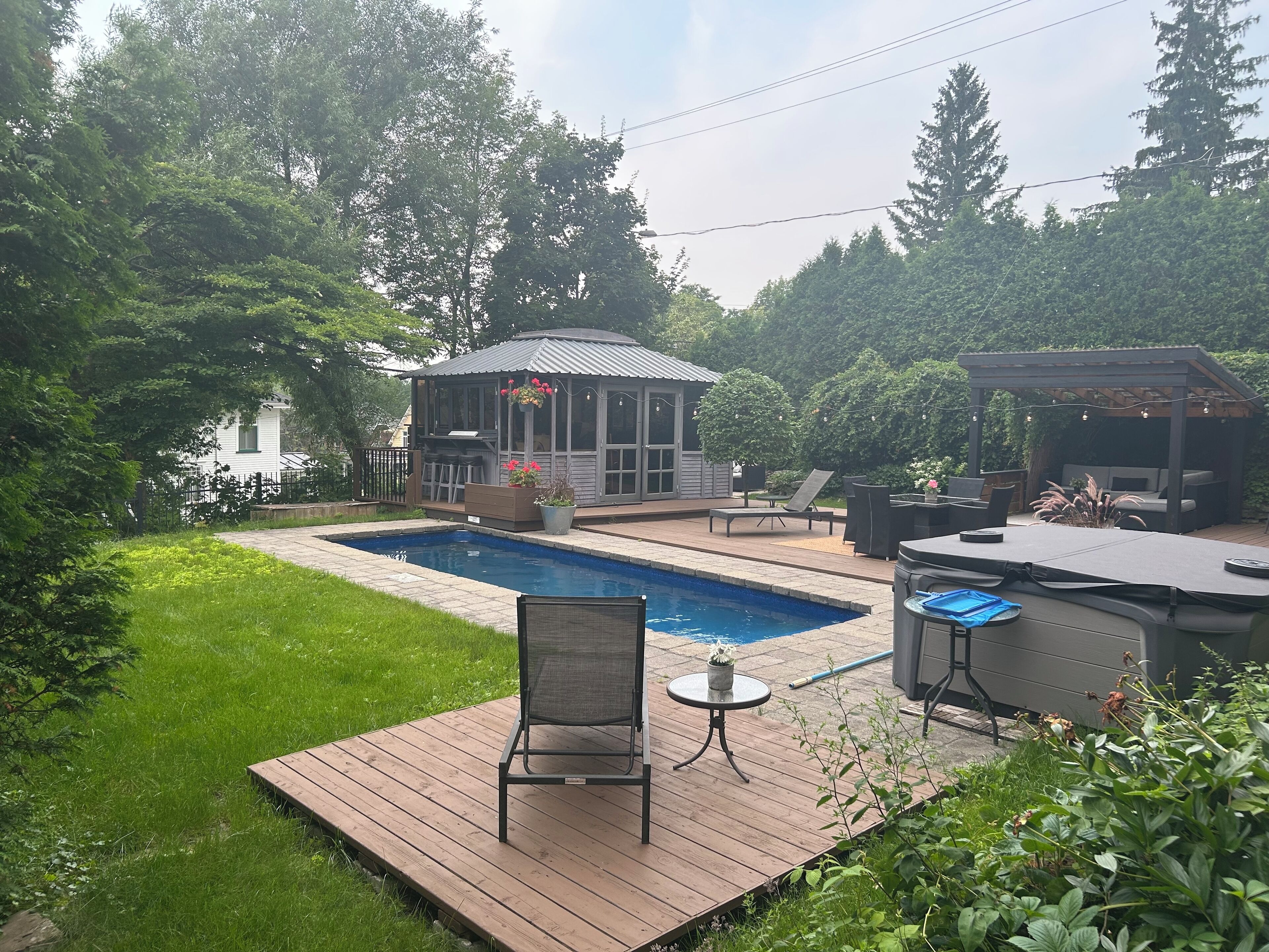 Piscine extérieure, piscine chauffée