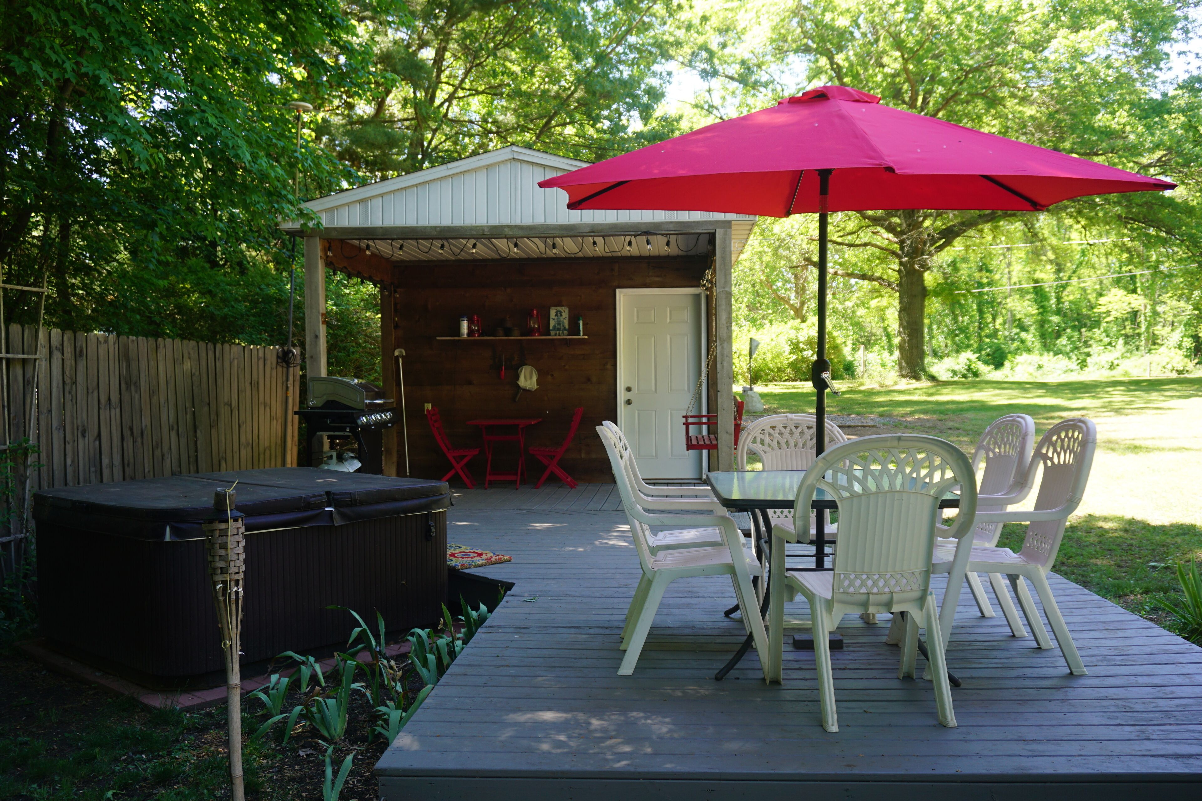 Deck and hot tub