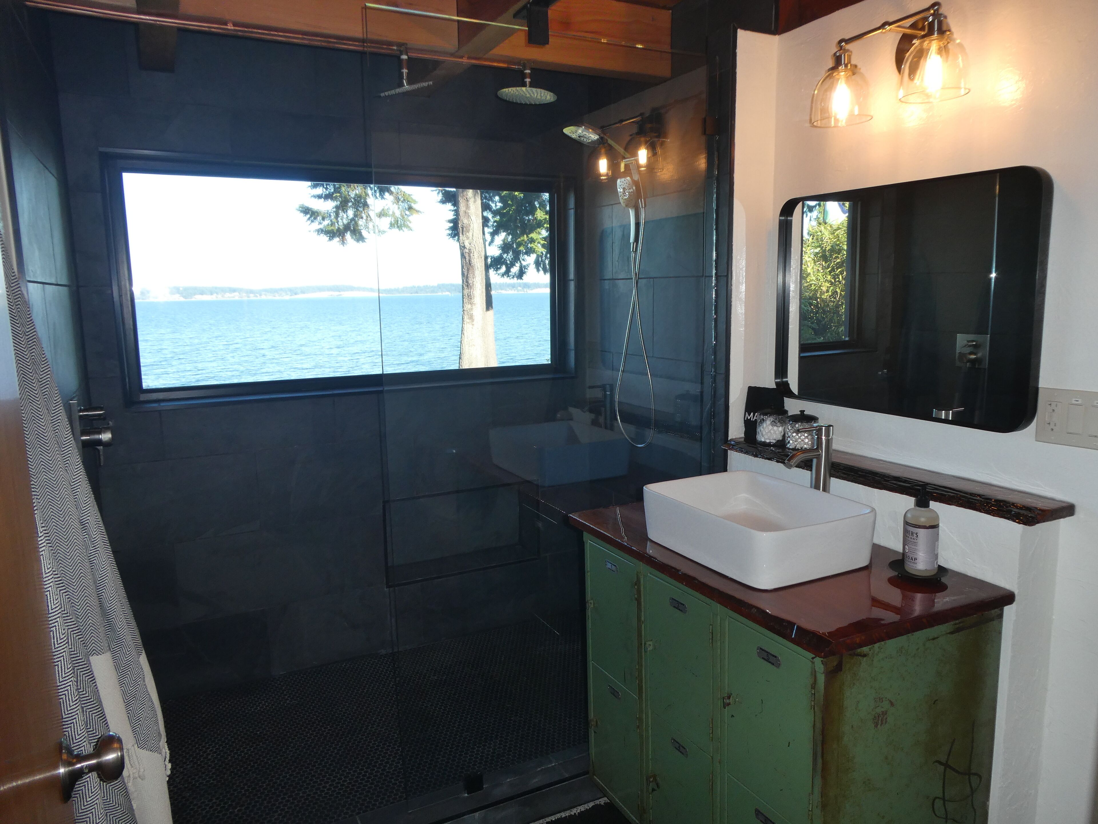 Shower, eco-friendly toiletries, hair dryer, towels