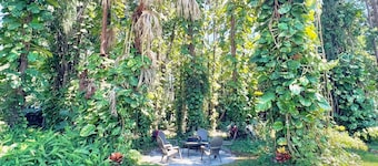 Tropical retreat with playground, pool, alfresco dining, bar, games, & streaming
