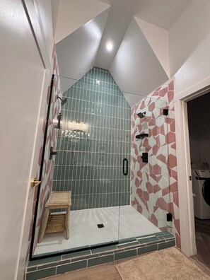 Shower, eco-friendly toiletries, hair dryer, bidet