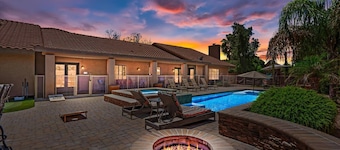 Cool Off at This 5BR Mesa Home | Pool, Hot Tub, Putting Green, Playground & Covered Outdoor Bar