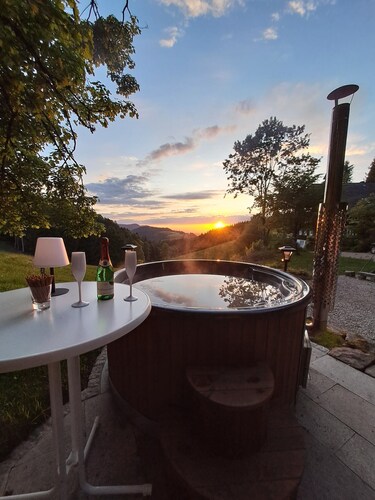 Ferienwohnung 'Schwarzwald Chalet - Karlshütte' mit Bergblick, privater Terrasse und WLAN