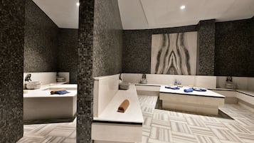 Sauna, body treatments, body scrubs, facials, manicures and pedicures
