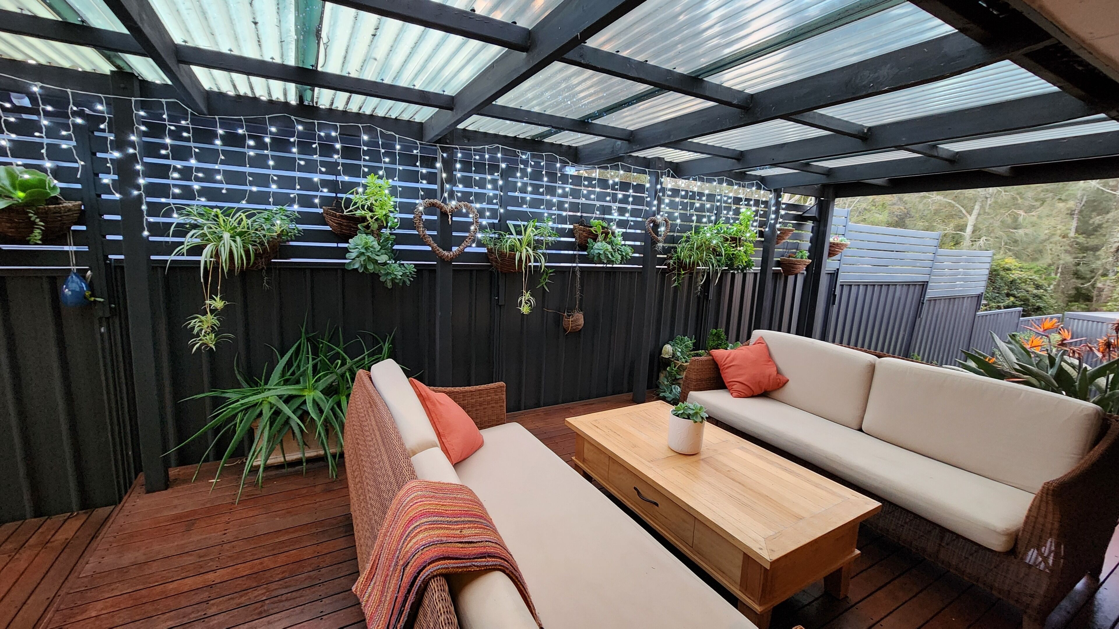 Outdoor undercover seating area
