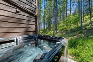 Outdoor spa tub - Holiday Stays Available! Ski-in/Ski-Out Home on Big Mountain! Private Hot Tub! (Whitefish)