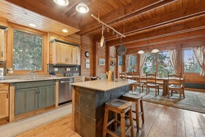 Fridge, microwave, oven, stovetop - Community Indoor Pool, Hot Tub, and Sauna! Big Mountain Home! (Whitefish)