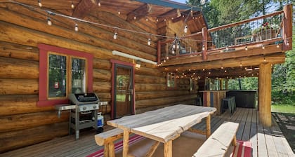 Spend Winter with Us! Beautiful Montana Log Cabin Home with Stunning Forested Views!