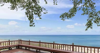 Beachfront 4 Bd Steps From Cedar Point w Private Beach