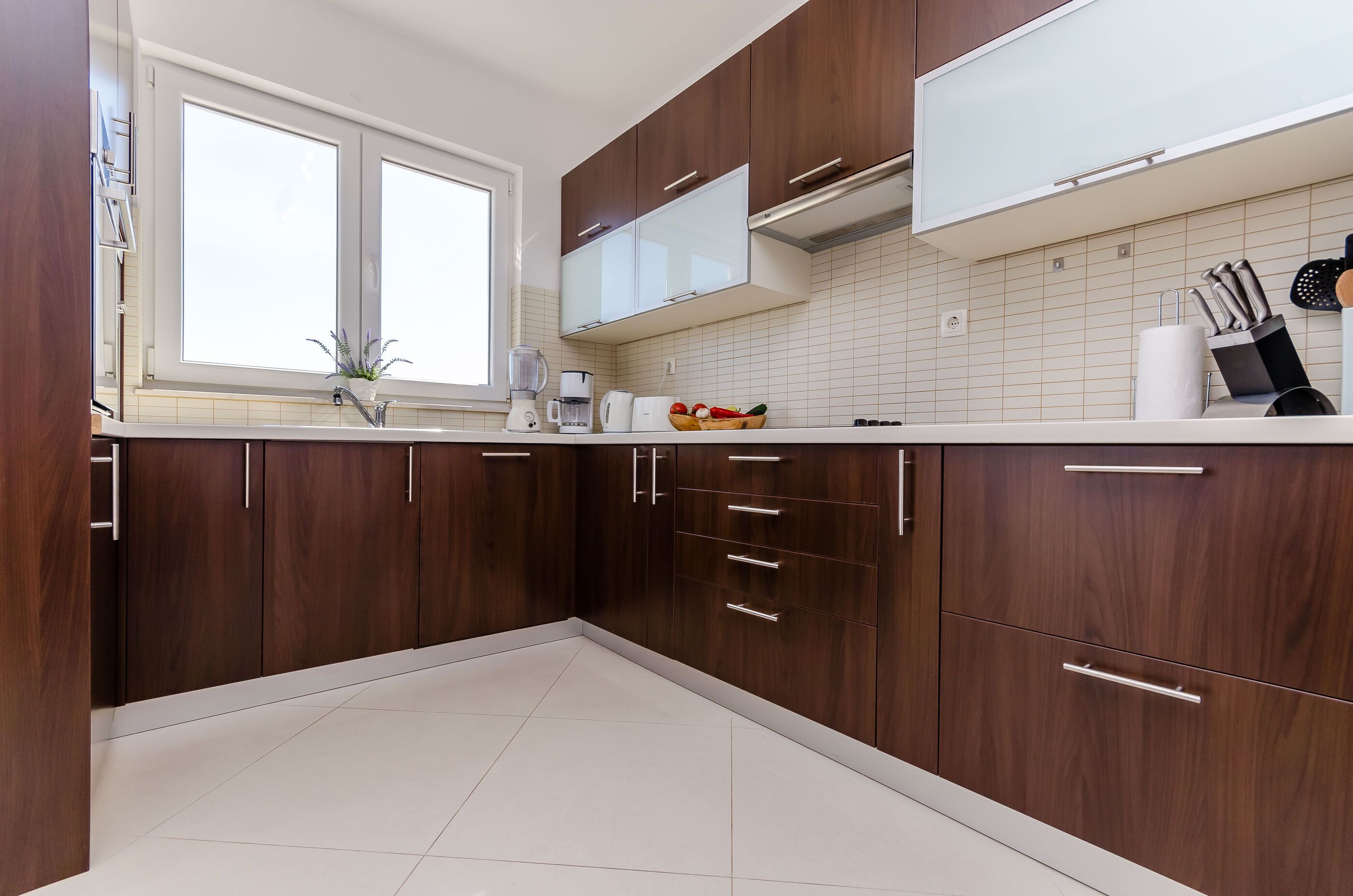 Apartment (A2) | Private kitchen | Fridge, microwave, oven, stovetop