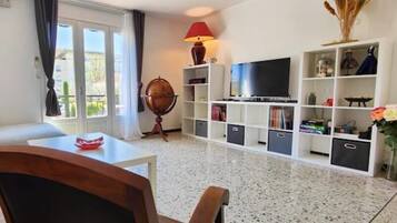 Télévision, lecteur de DVD, livres, chaßne hi-fi