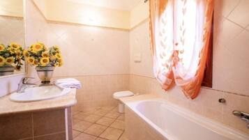 Dusche, Haartrockner, Bidet, Toilettenpapier