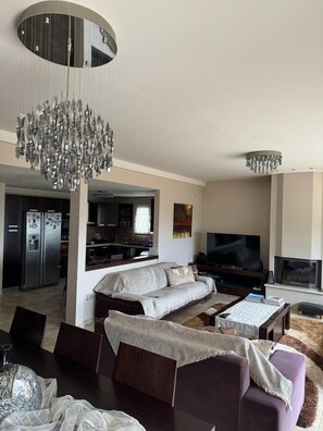 Villa | Living area | TV - Villa Theodora Skiathos (Skiathos)