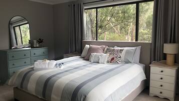 3 bedrooms, iron/ironing board, travel cot, bed sheets