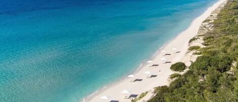 Sun-loungers, beach towels