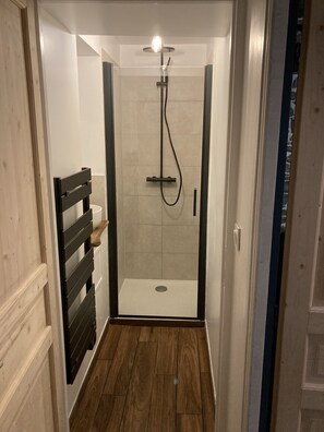 Dusche, Haartrockner, Handtücher