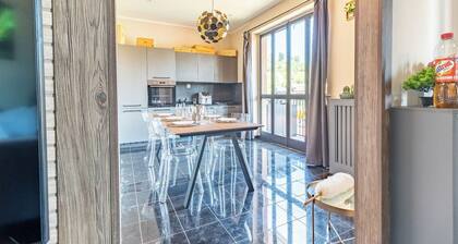 Barolo area. Cozy Design app With panoramic view. Amazing interior and furniture