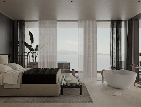 Sábanas de algodón egipcio y ropa de cama de alta calidad . DREAM HOTEL SARANDA