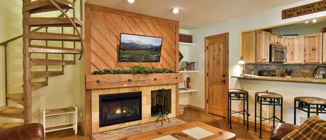 Smart-tv en een open haard