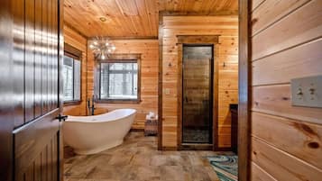 Shower, towels, toilet paper