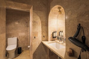 Cabezal de ducha tipo lluvia, secador de pelo, toallas