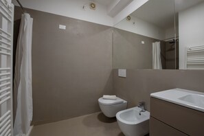 Shower, hair dryer, bidet, soap