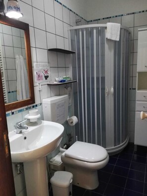 Ducha, secador de pelo, bidet, toallas