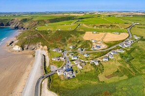 Aerial view - Modern balcony property, Sea views over Newgale (Newgale)