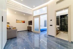 Exclusive Suite, Non Smoking, City View | Living area | 55-inch LED TV with satellite channels - Cloister Suites Amalfi (Amalfi)