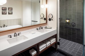 Suite (Heartwood) | Bathroom | Designer toiletries, hair dryer, bathrobes, towels - The Heartwood (Poughkeepsie)