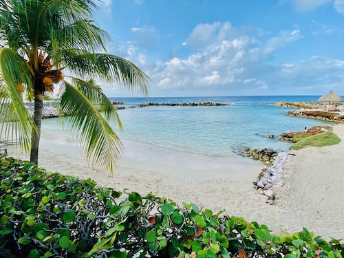 Welcome to our Curacao Condo with Patio & Steps to the Pool Deck & Private Beach